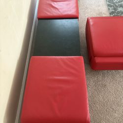 2 piece red couch set