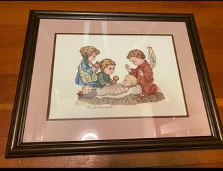 Silent Night Hummel Cross Stitch Framed Wall Art