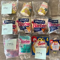 1990, 1991, 1992, 1994, 1995, 1996, 1999 BARBIE MCDONALDS HAPPY MEAL TOY DOLLS - 18 Total | New In Package