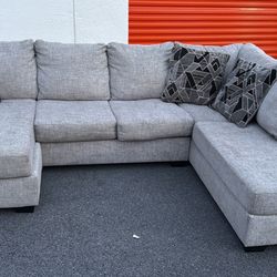 Grey Sectional With Dual Chaise 