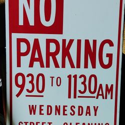 Metal No Parking Street Sign