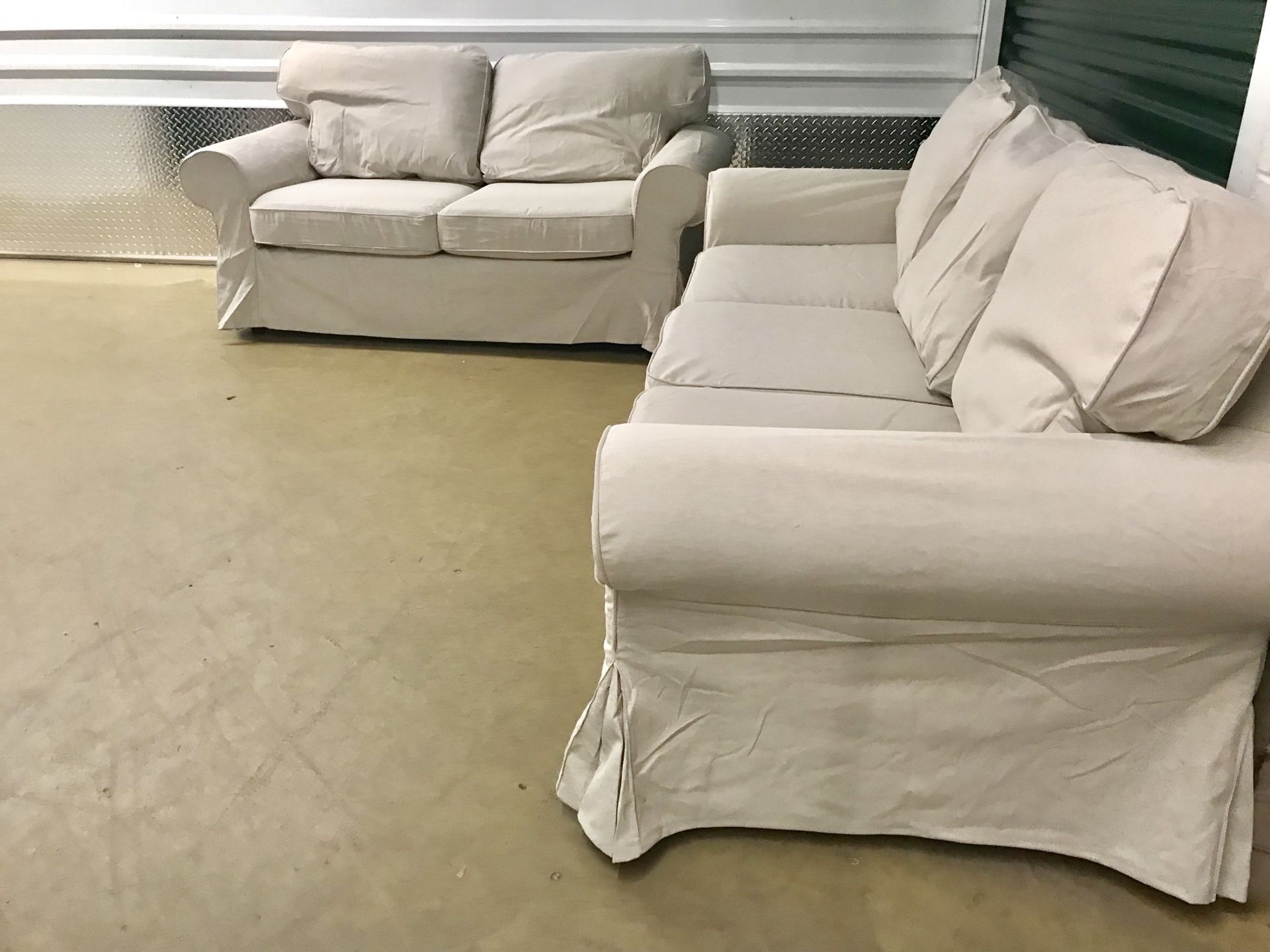 Ikea living room set loveseat and sofa with new covers! - Can Deliver