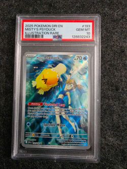 Misty's Psyduck Illustration Rare, Destined Rivals, PSA 10, Pokemon TCG