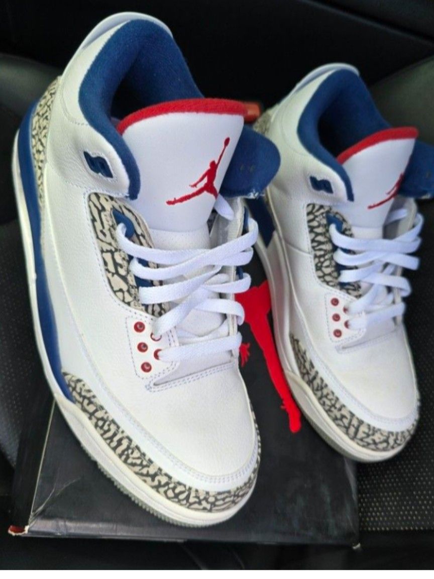 Air Jordan 3's (True Blues) 2016 Sz 9.5 Mens