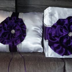 Beautiful Wedding Card Gift Box, Flower Basket, And Ring Pillow