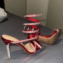 Rhinestone Strappy Heels Size 7