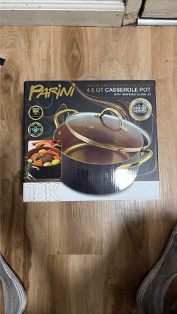 Parini 4.5qt Casserole Pot W/ Tempered Glass Lid NEW