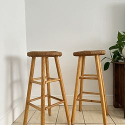 2 Wicker Counter Stools