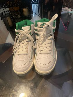 Air Jordan 2 White Green High-Top Sneakers