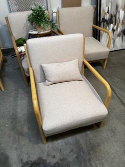 Mid-Century Modern Accent Chair with Ottoman