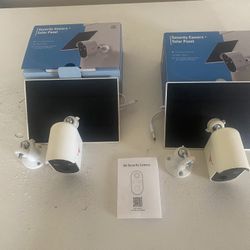 2 Wireless Security Cameras w/solar Panels