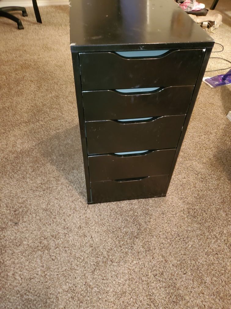 Black, 5 Drawer