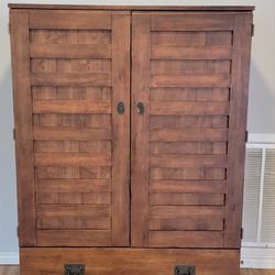 Solid wood TV armoire with storage