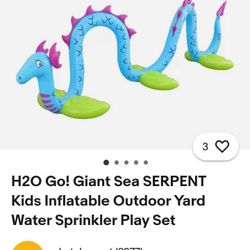 New Water Serpant Sprinkler Bye H20go Ages 3 And Up 