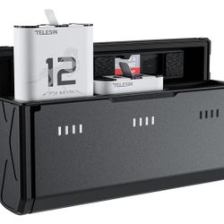 TELESIN 2-Pack Enduro Battery Charger for Hero 12 Hero 11 Hero 10 Hero 9, Long Lasting Batteries as Original Official + Pocket Fast Charge Charging Ca