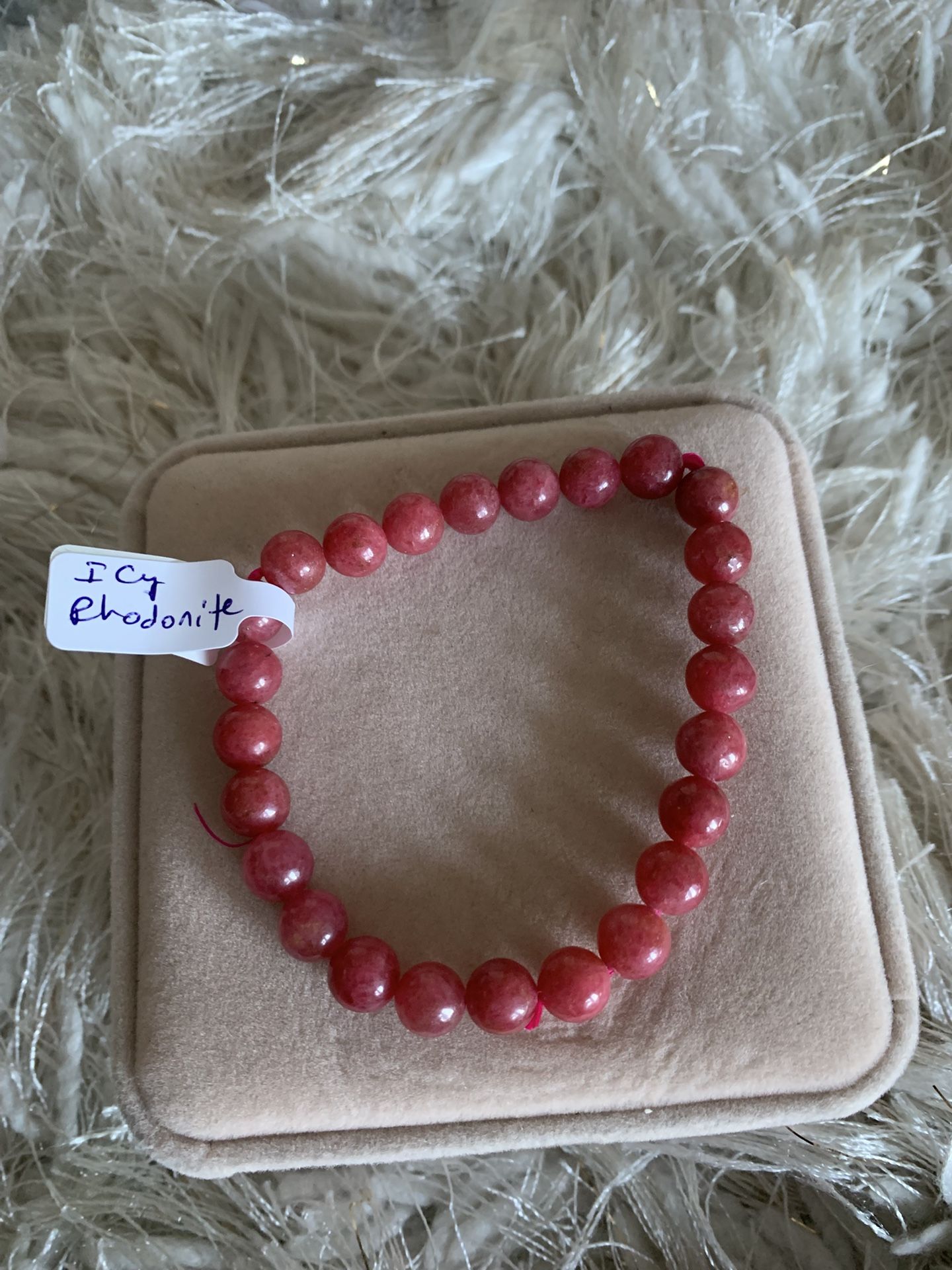 Beautiful pink rhodonite bracelet