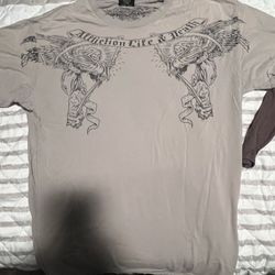 Affliction Birds of Prey White Wings Skeleton T-Shirt