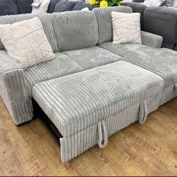 ✅️✅️2-Piece Convertible Sectional
Sleeper Sofa W/Fold-Down Table & Chaise Storage✅️