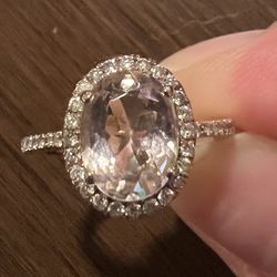 Morganite & 1/4 ct. tw. Diamond Ring in 10K Rose Gold