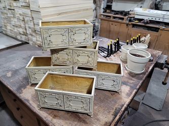 Metal Antiqued Plant Boxes
