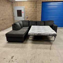 Charcoal Gray Sleeper L Sectional Couch Sofa from Ashley (DELIVERY AVAILABLE! 🚛💨)
