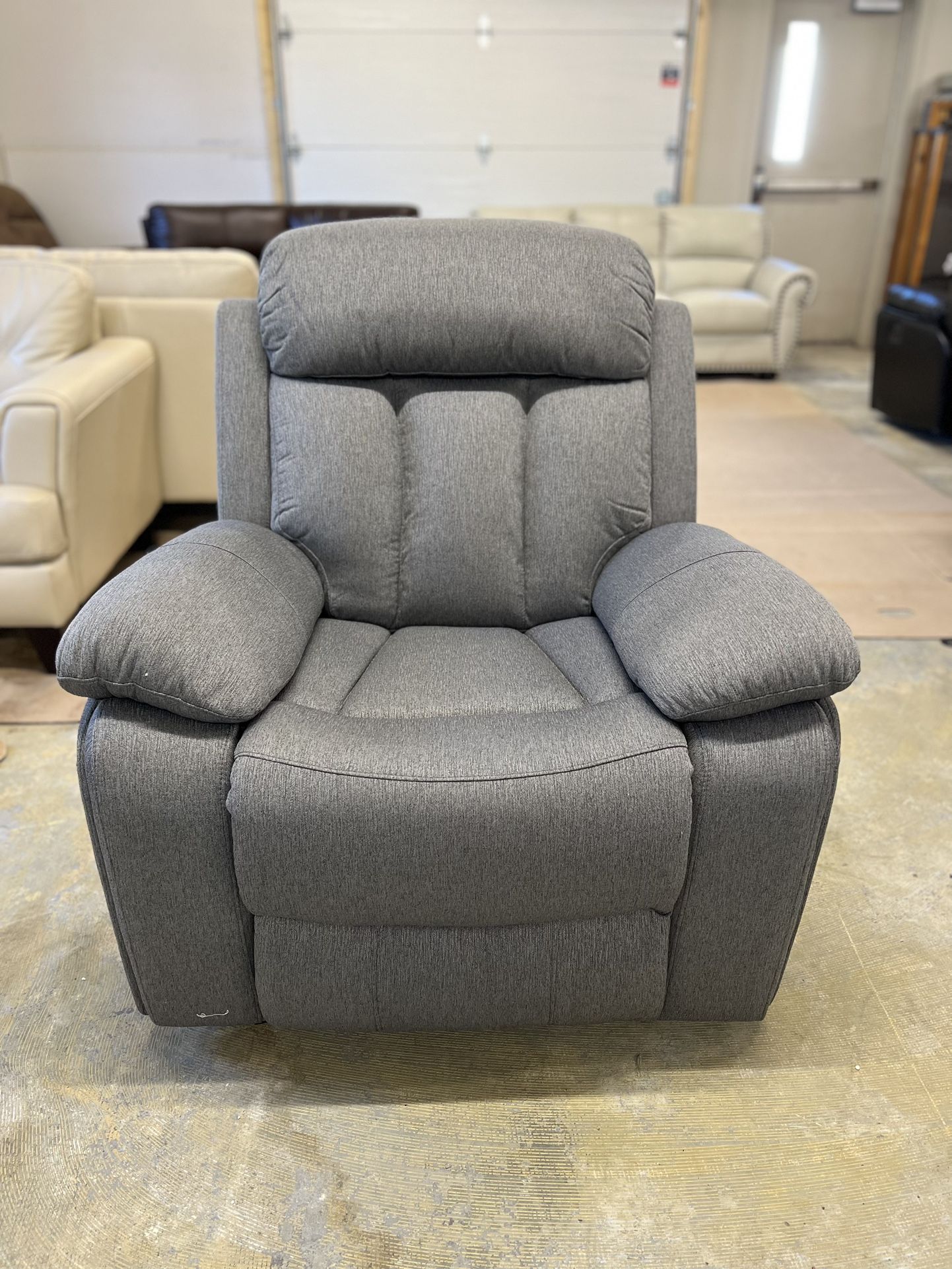Brand New Grey Cloth Reclining Chair