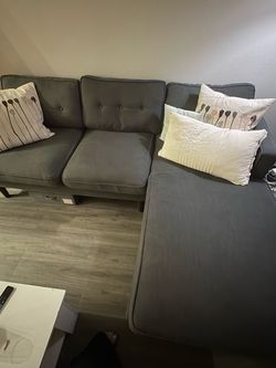 Dark Grey Section Couch with Chaise