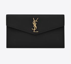 Saint Laurent UPTOWN POUCH IN GRAIN DE POUDRE EMBOSSED LEATHER