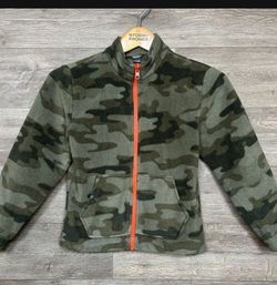 Eddie Bauer Youth Boy’s Fleece Zip Up Jacket Camo Top Sweater Sweatshirt Kids Children's Size M MEDIUM shirt