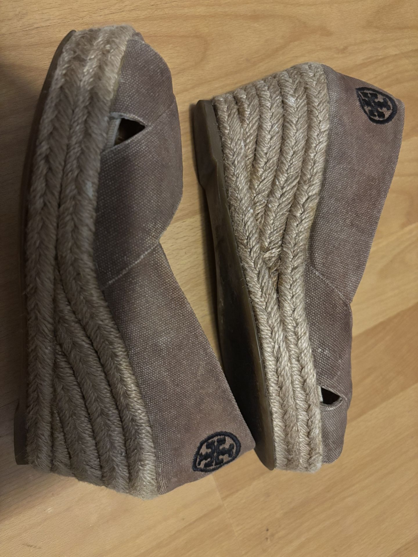 Tory Burch  Canvas Espadrille Wedges.$5