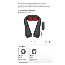 Brand new Neck Massager Back Massage with Heat,Shiatsu Shoulder Massager for Neck,Back,Shoulder,Foot and Leg Muscle Relax,Electric Deep Tissue 3D Knea