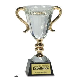 Premium Crystal Cup Trophy – Gold Accents + Gift Box | CRY039M $65 with engraving
