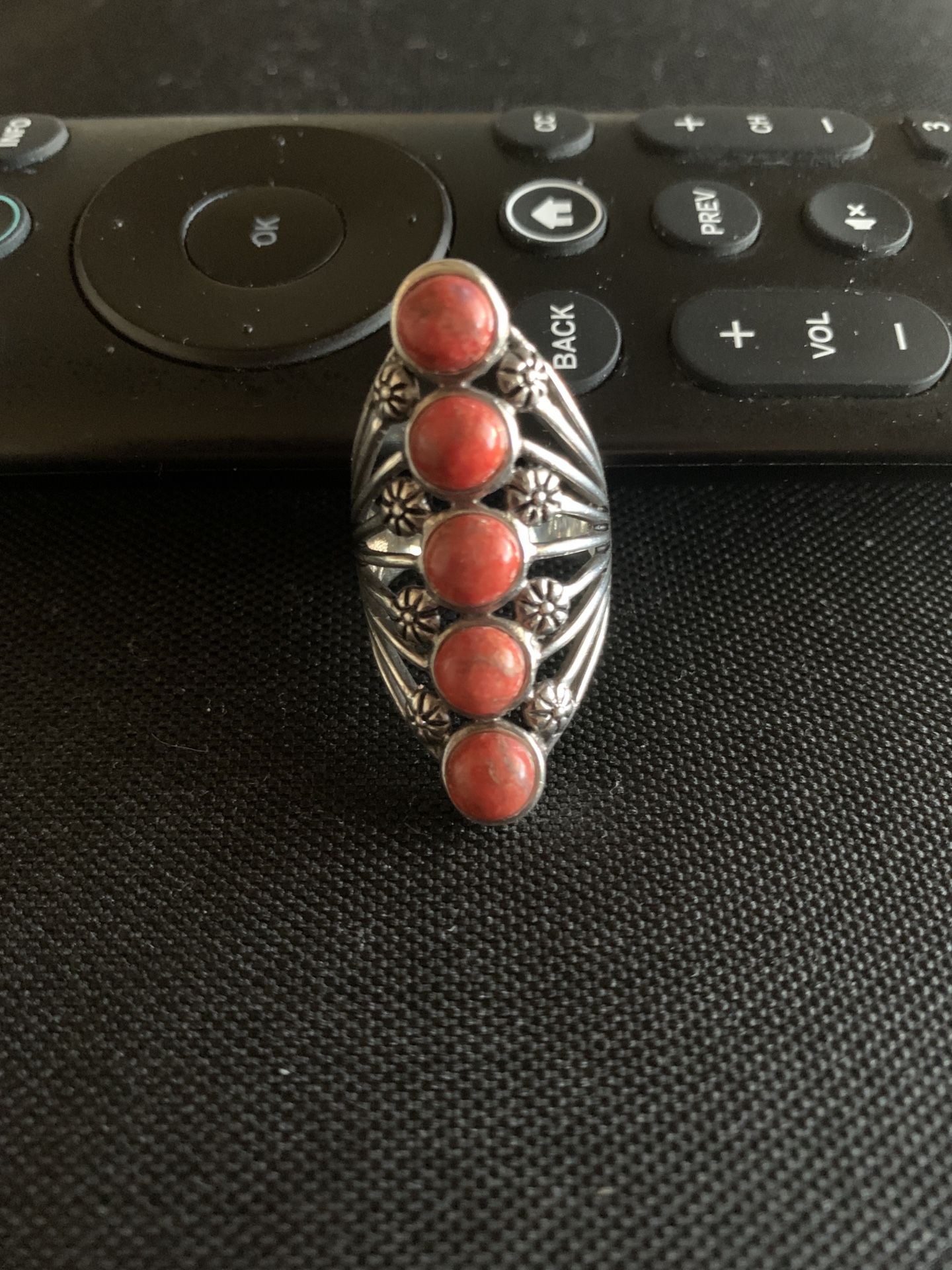 Ring's Sterling Silver With Red Coral