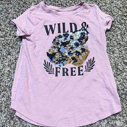 Girl’s sequin cheetah wild & free t-shirt. So brand. Size 7