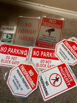 Various metal signs