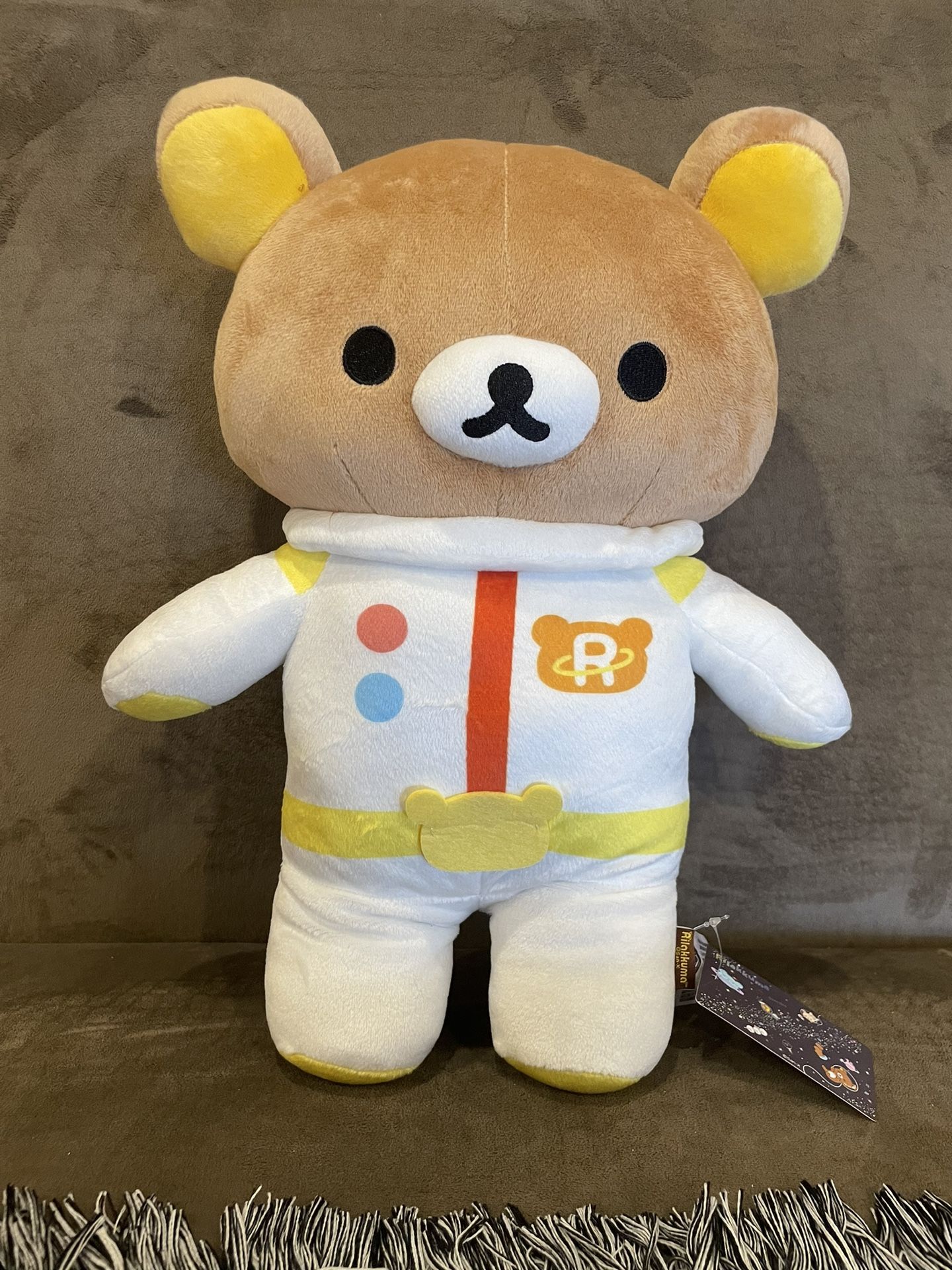 NWT San-X Rilakkuma Astronaut White Space Suit 14" Plush Stuffed Animal Round 1
