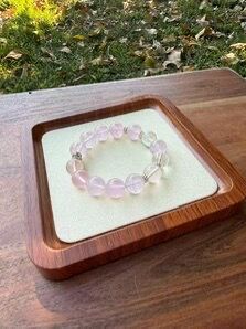 Rose Quartz Bracelet Pink Crystal Jewelry Gift for Mom Self Love Healing Bracelet