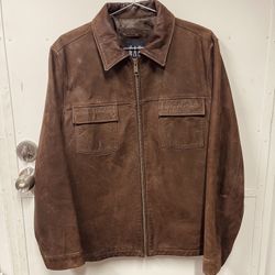 Vintage Gap Brown Leather Bomber Jacket