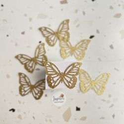 Mini Glitter Butterflies, Glitter Cardstock Butterflies, Graduation Cap Decor 