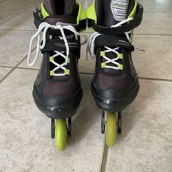 Bladerunner Phoenix Rollerblades Adjustable Size 2-6 Black And Green