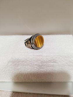 925 STERLING SILVER RING TIGER Eye.