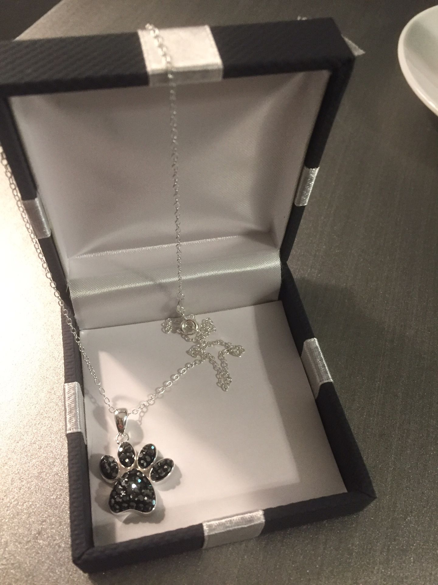 Sterling Silver Crystal Critters Paw-Print Necklace