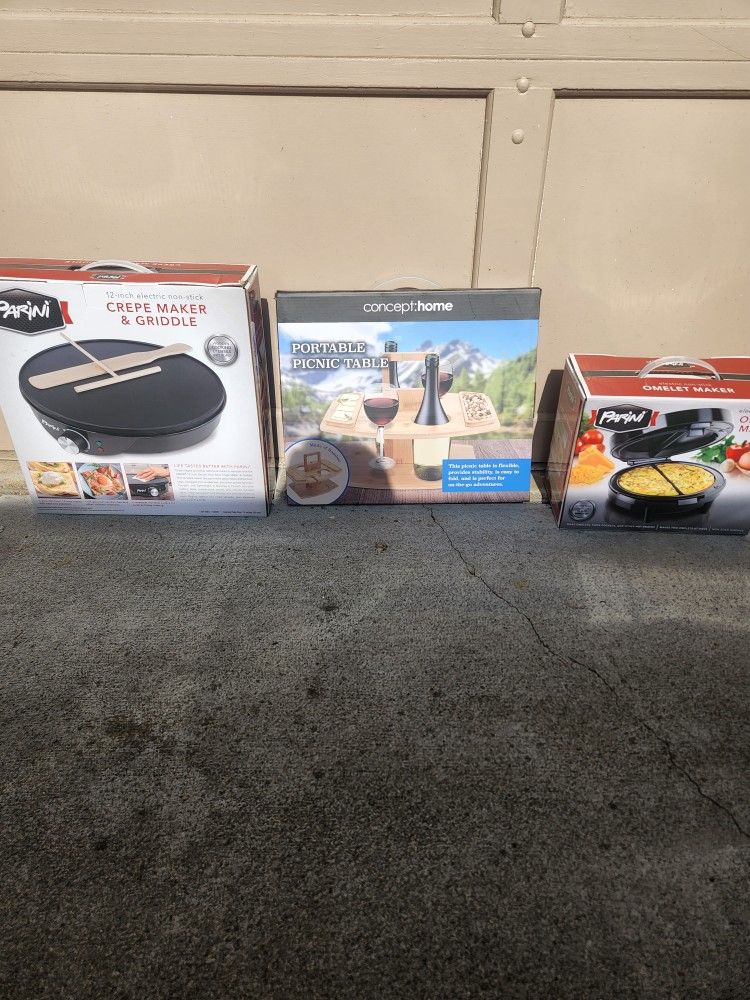 Omelet, Crape Maker, Picnic Set