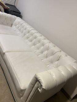White Tufted Sofa