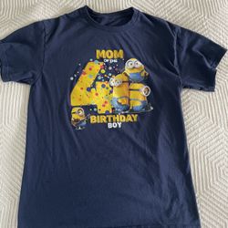 Mom Of The Birthday Boy T-shirt Minions Large Size