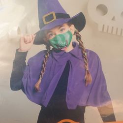 Disfraces Para Niña Brújita  Gorro Capa Y Cubre bocas  Perfecto Para Poder Salir A Este Halloween 🎃 