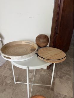 Decorative wooden trays and ball