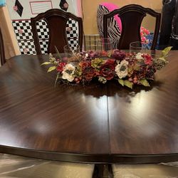 Dining Room Table 6 Chairs 2 Leaves