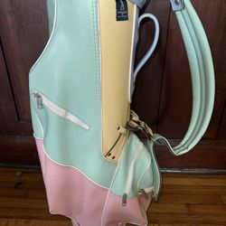 Vintage Ben Hogan Leather Golf Bag Made in USA Spring Pastel Colors Fort Worth