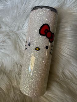 20 oz skinny hello kitty glitter cup new custom
